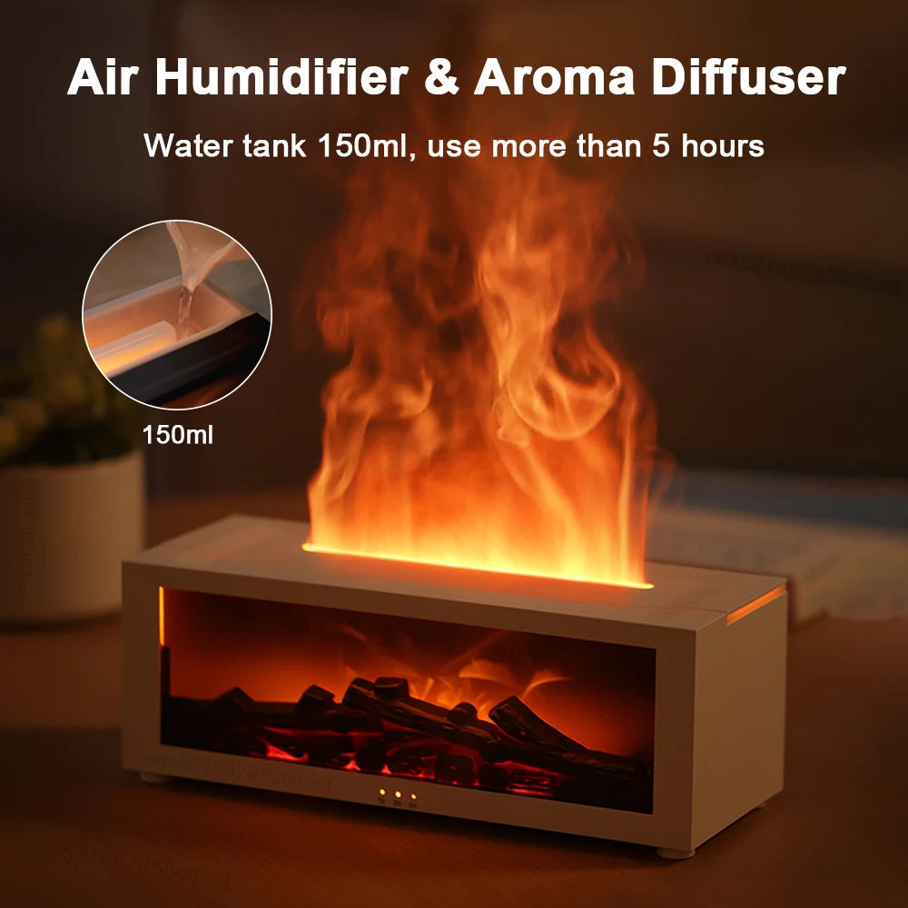 3D Flame Humidifier — Aesthetic Glow Diffuser with 7 Color Flame Modes