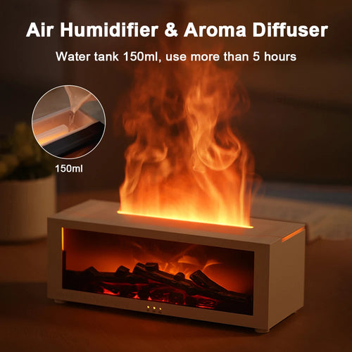3D Flame Humidifier — Aesthetic Glow Diffuser with 7 Color Flame Modes
