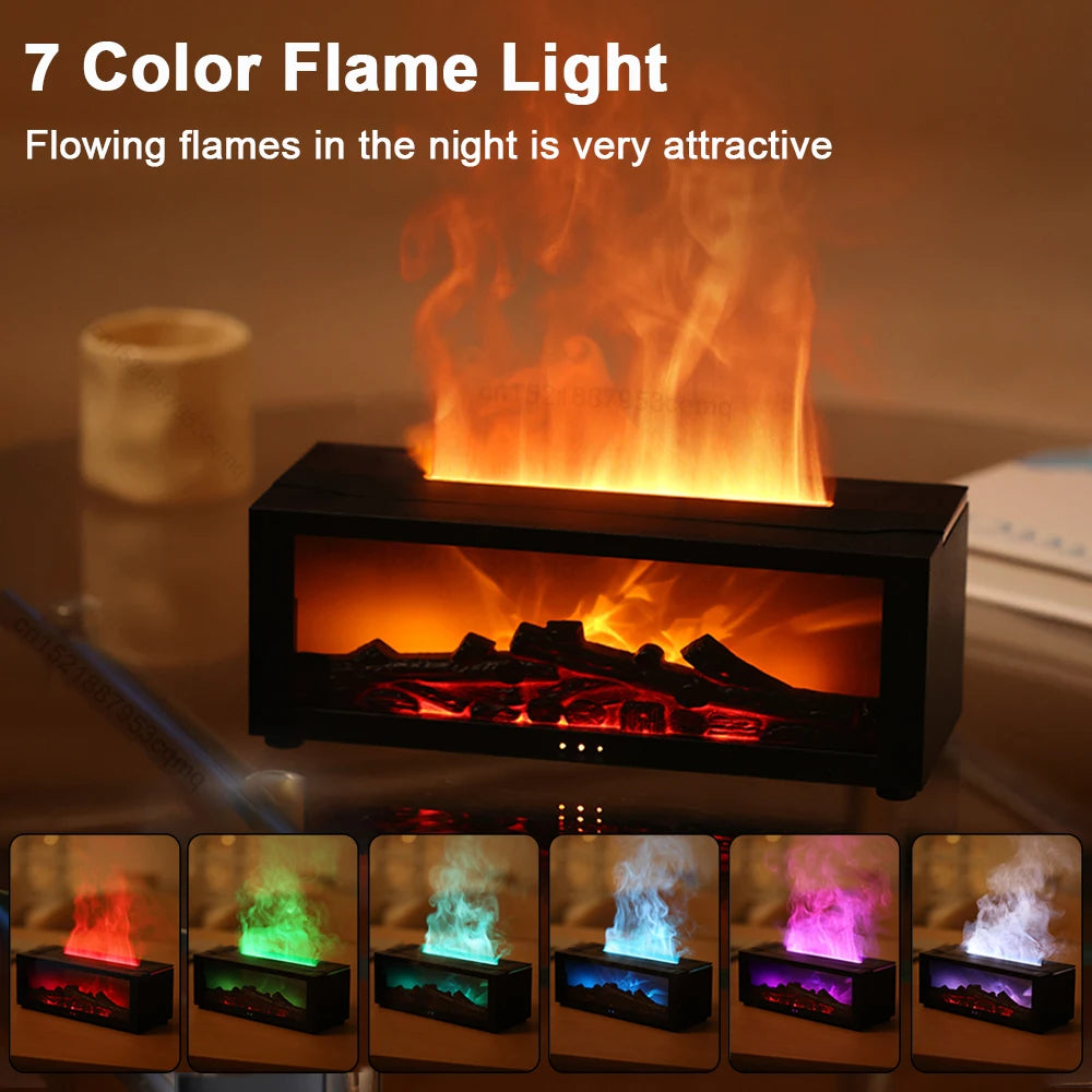 3D Flame Humidifier — Aesthetic Glow Diffuser with 7 Color Flame Modes