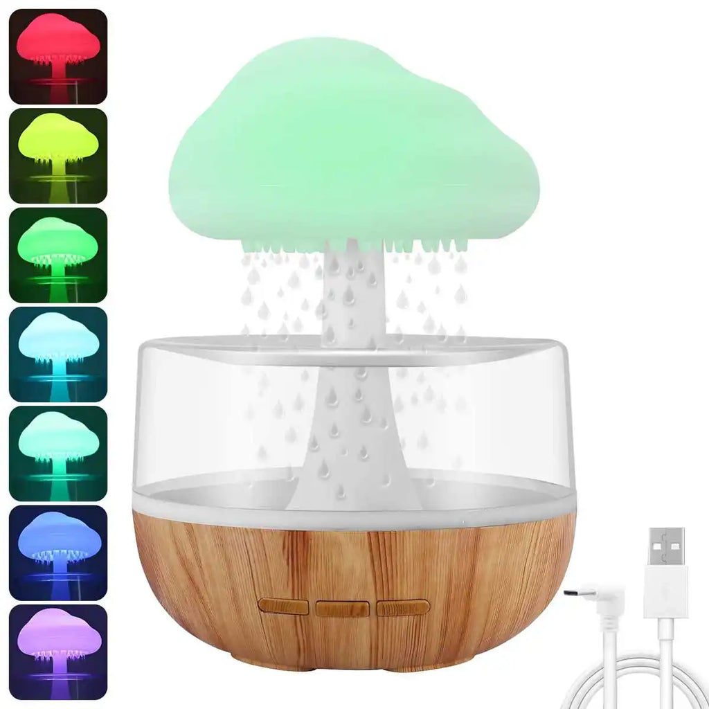 Rain Cloud Humidifier — Aesthetic Mushroom Night Light & Aromatherapy Diffuser