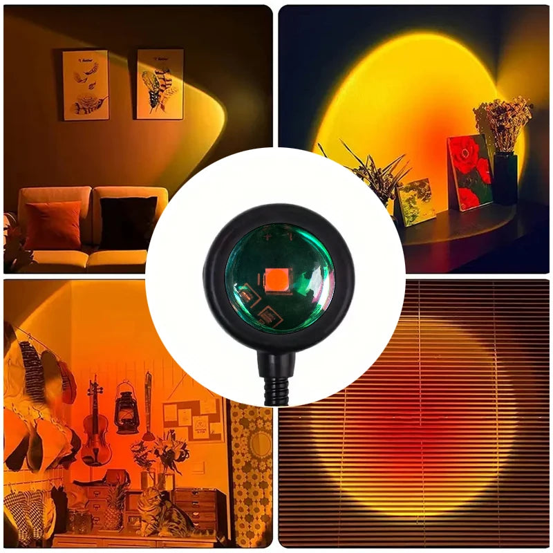 Sunset Projection Lamp — Golden Hour Aesthetic Bedroom Light